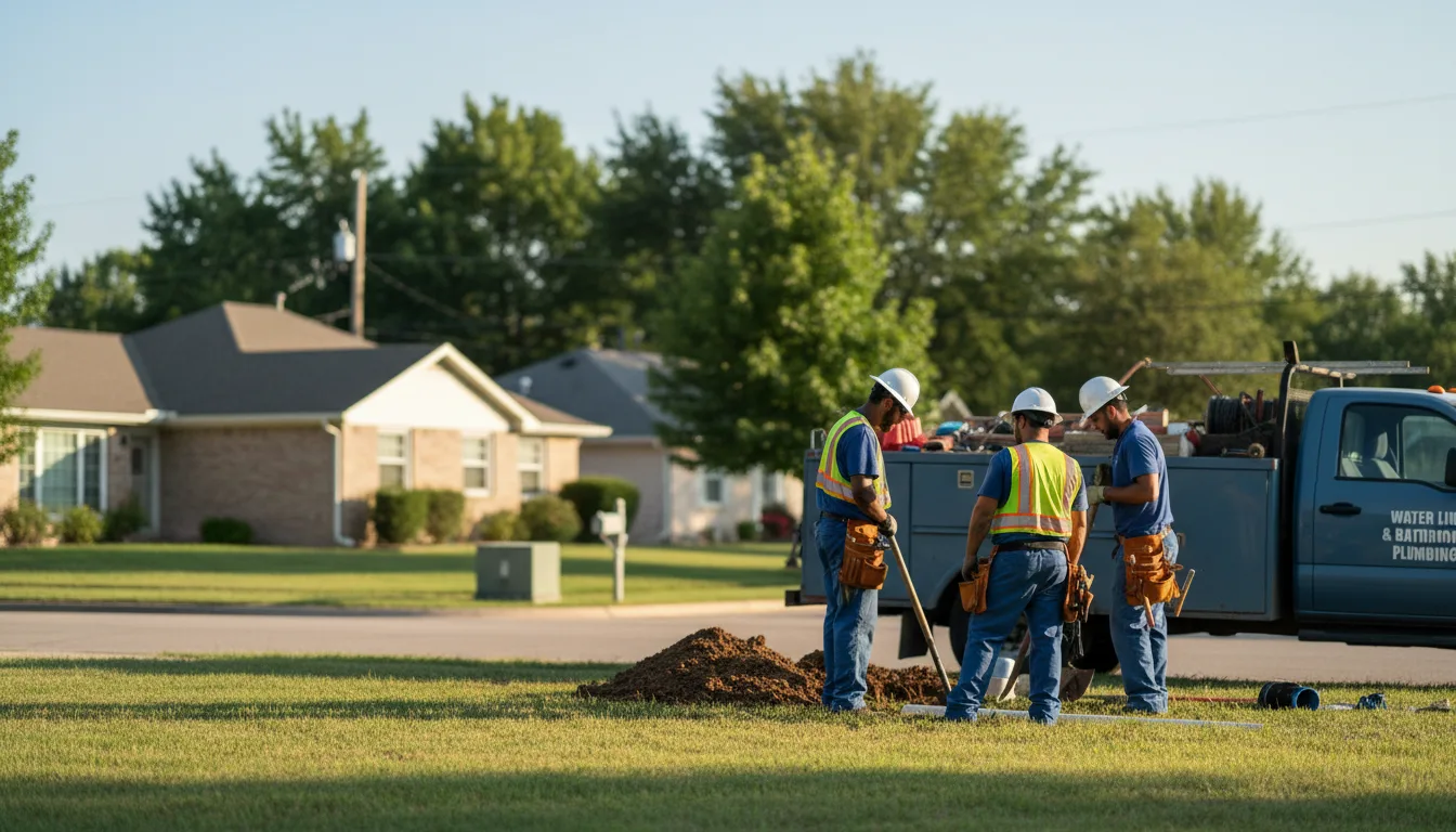 Residential water line and bathroom plumbing service in Hunters, WA